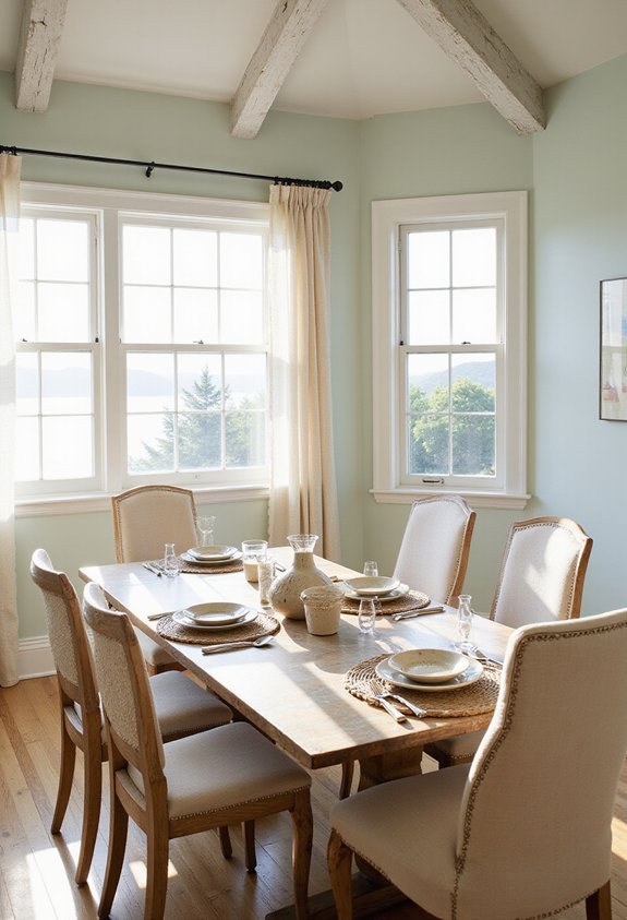 coastal dining room maximized natural light