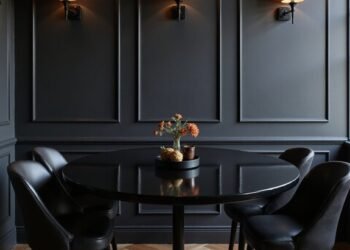 contrasting matte and glossy blacks