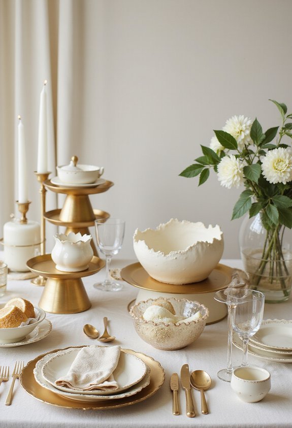 coordinated serving vessels elevate the buffet