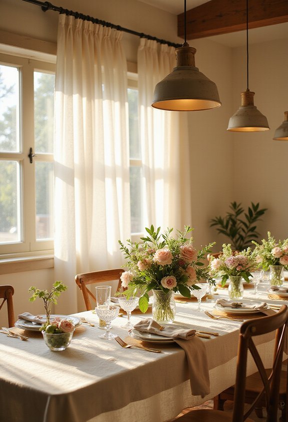 cozy layered dimable dining room lighting