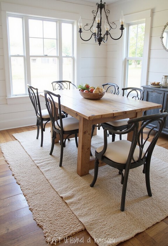 cozy warm textured defined dining space