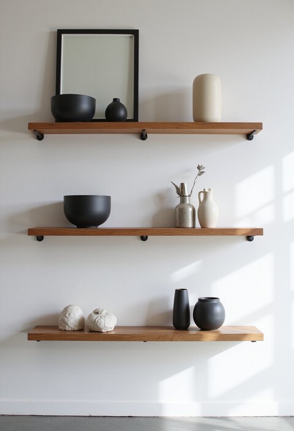 curated display of styled shelves