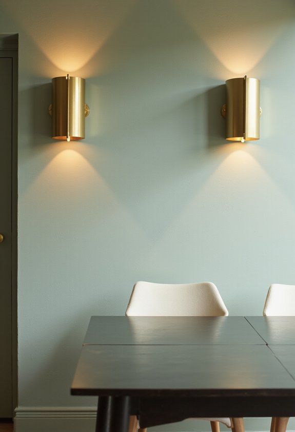 decorative wall sconces create ambiance