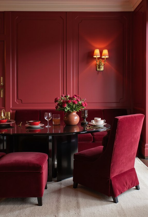 depth through contrasting red finishes