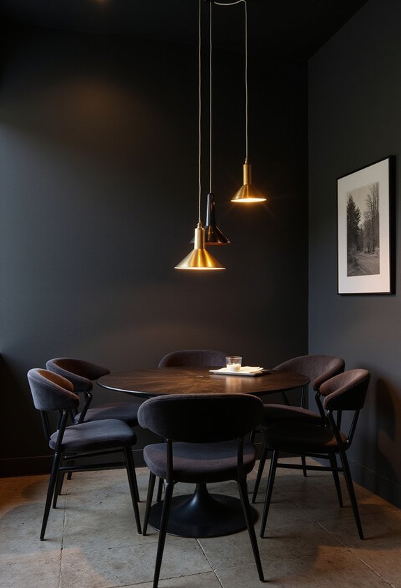 dramatic sophisticated stain hiding moody dining
