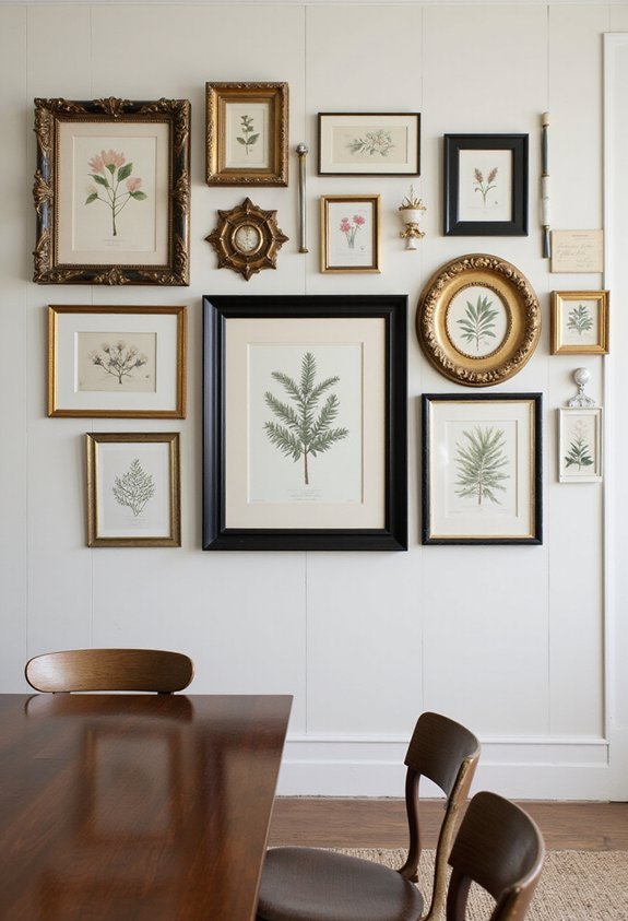 eclectic harmonious personalized gallery wall