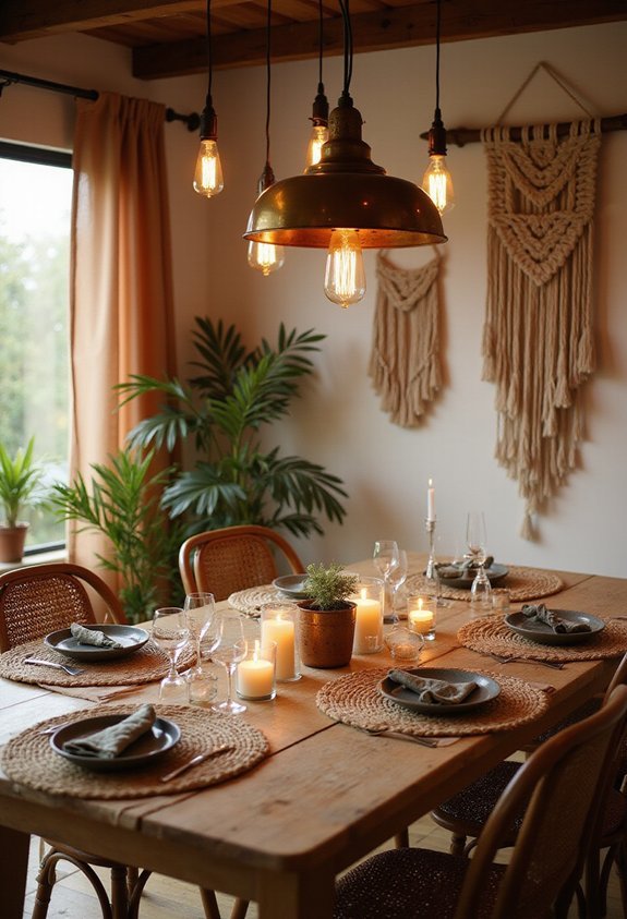 eclectic metallic dining lighting fixtures