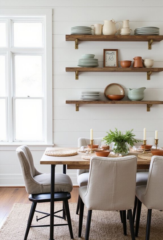 effortless farmhouse dishware styling arrangement