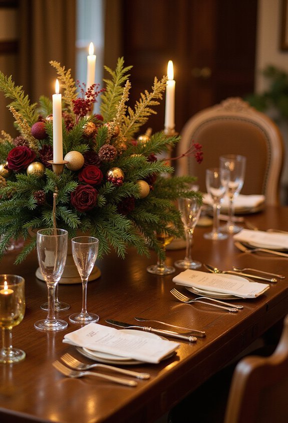 elegant cozy balanced centerpiece for christmas