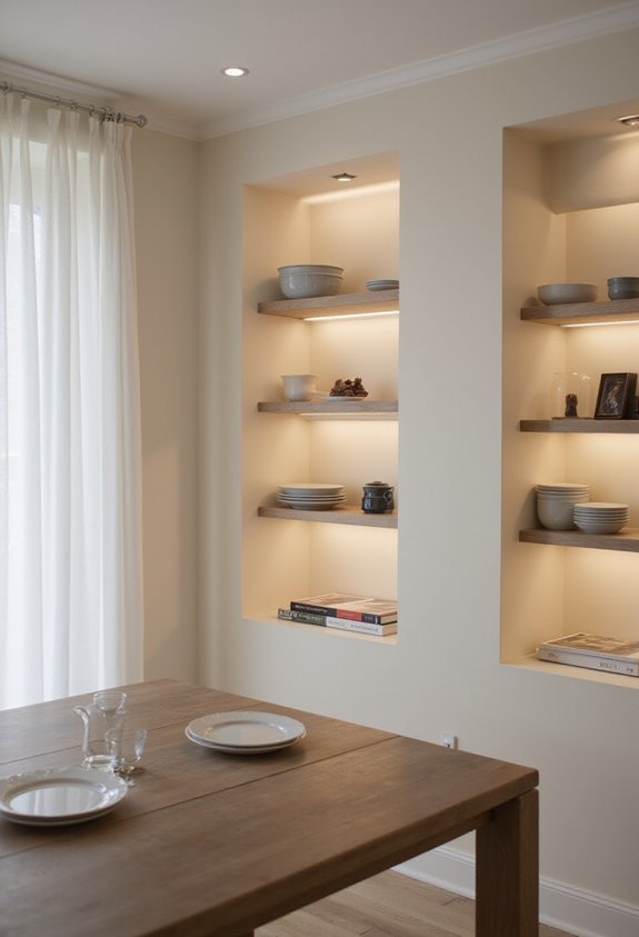 elevated dining table storage solution