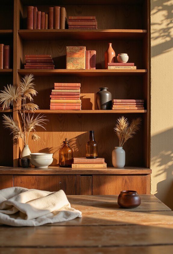 fall inspired open shelving