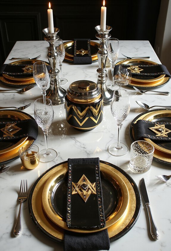 geometric glamorous sophisticated confident