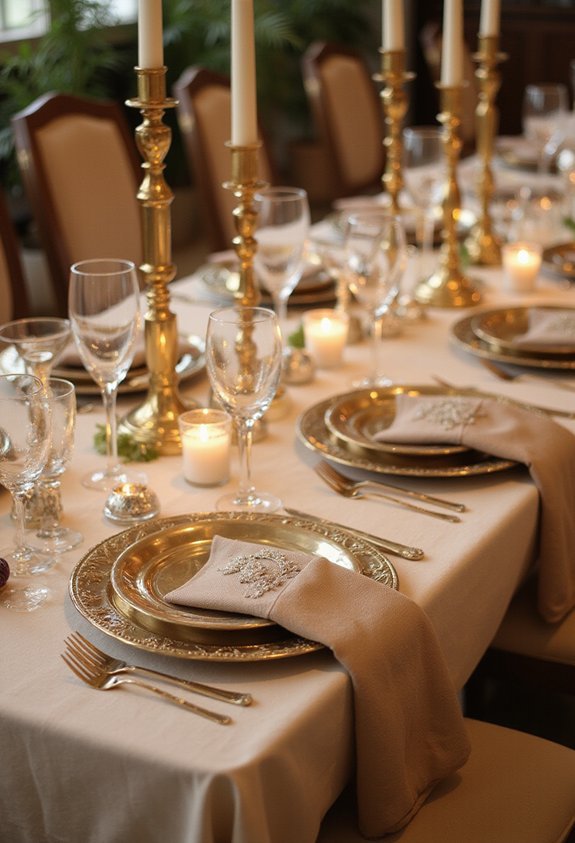 glamorous metallic table decor accents