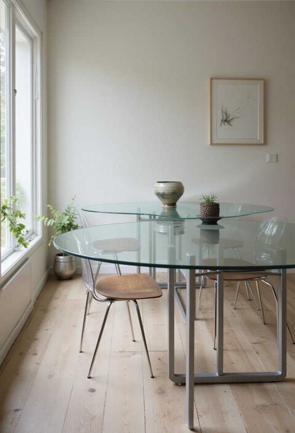 glass furniture creates spaciousness