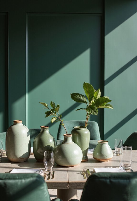 green dining room artful accents