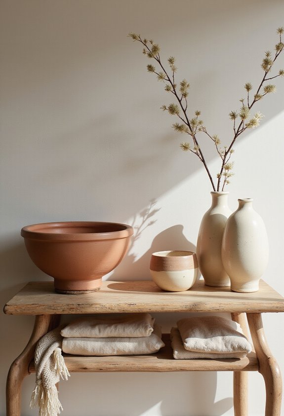 handmade textured matte glossy ceramic decor