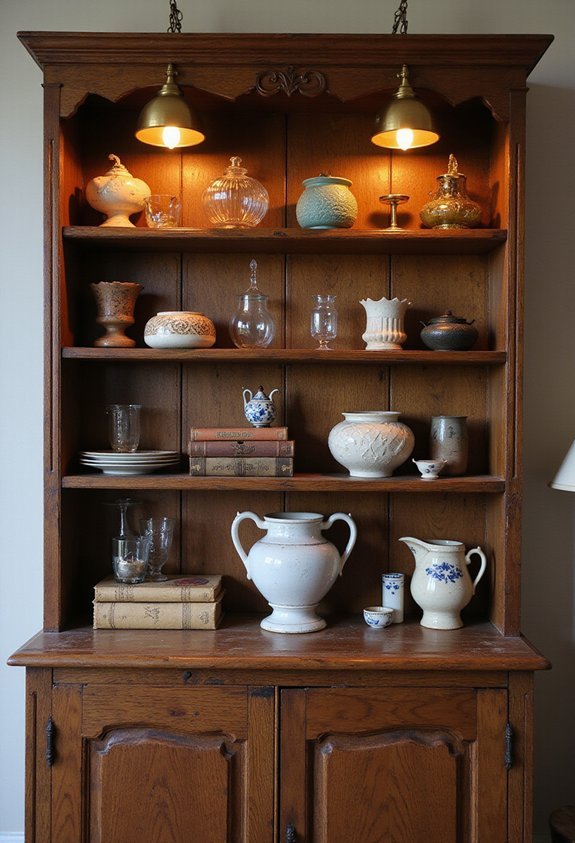 illuminate shelved display pieces tastefully