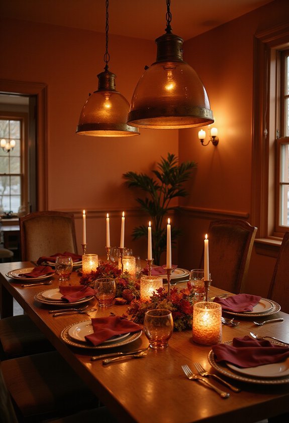 layered dimmed ambiance setting cozy