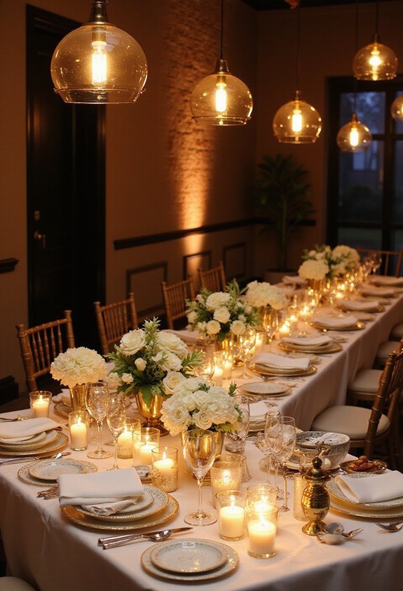 layered warm dimmed spotlighting