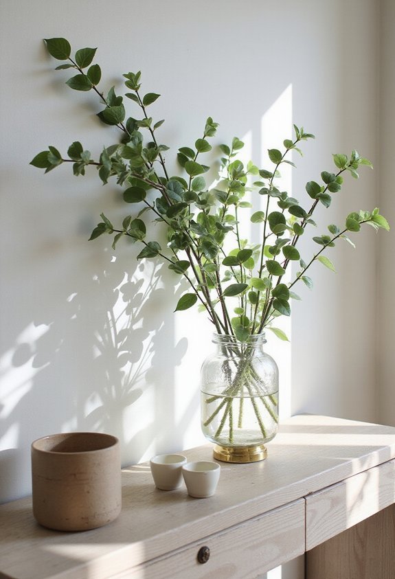 lively verdant console table decor