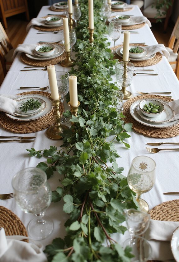 lush elegant effortless botanical tablescape