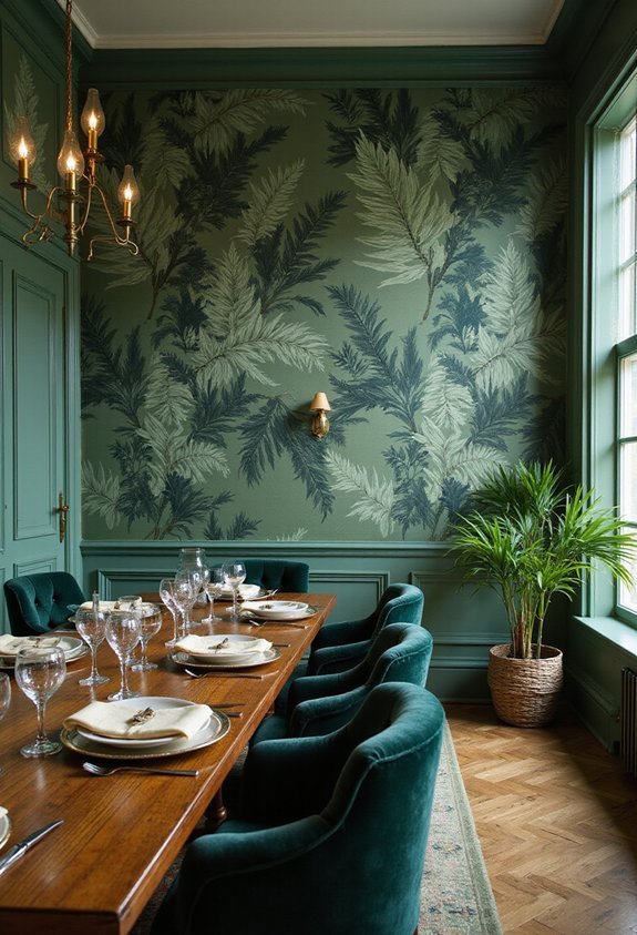 lush transformative sophisticated botanical wallpaper