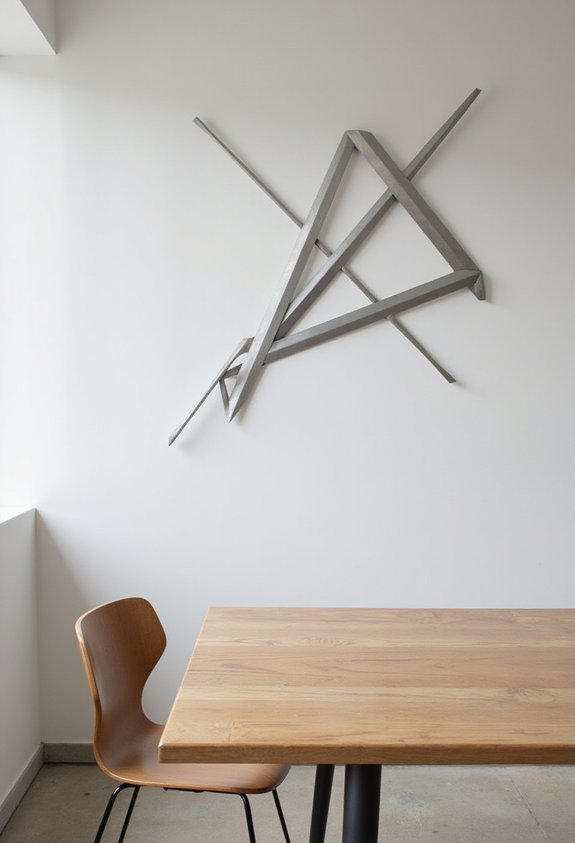 minimal sleek metal wall art