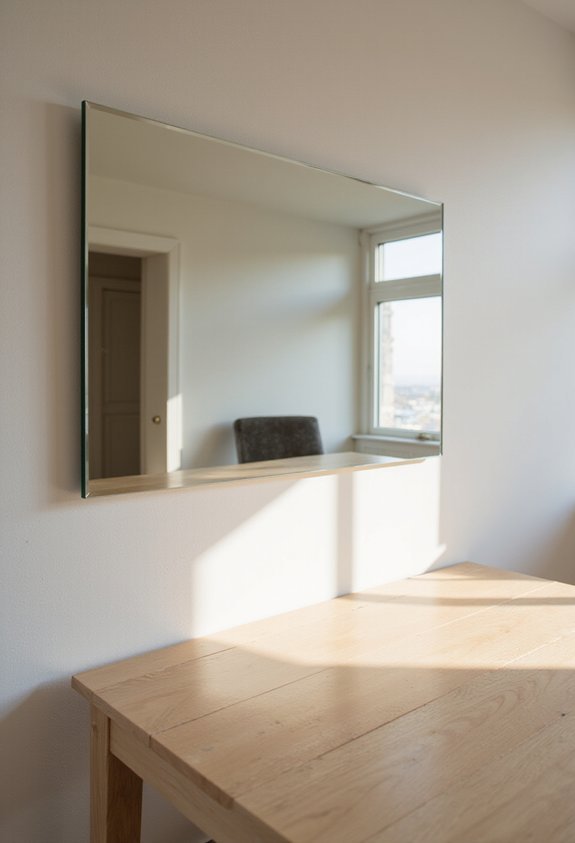 minimalist frameless modern reflective