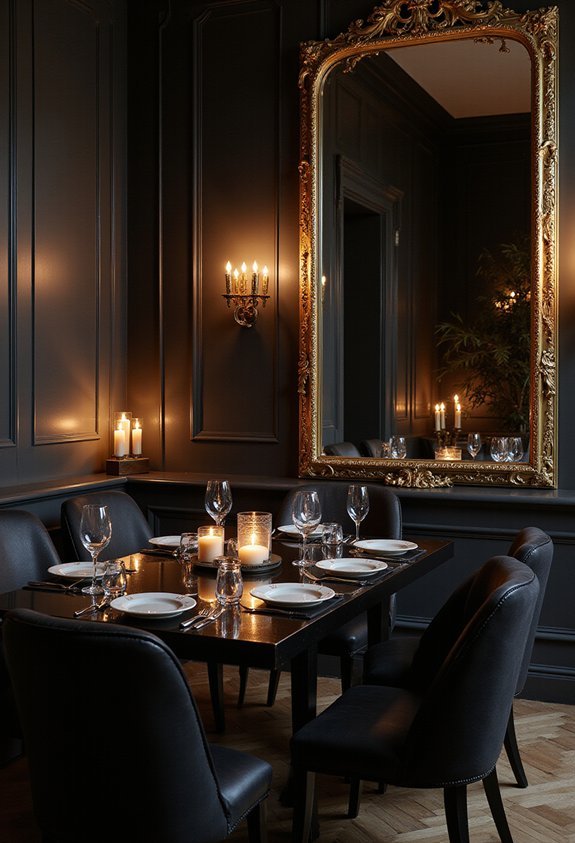 mirrors transform moody dining room