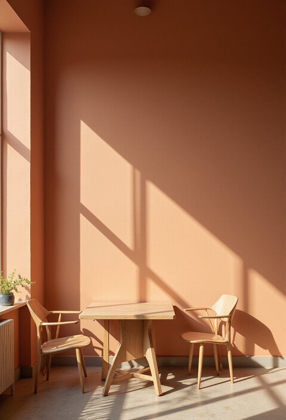 muted earthy accent wall minimalism