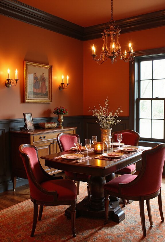 polished baseboards unify dining room look