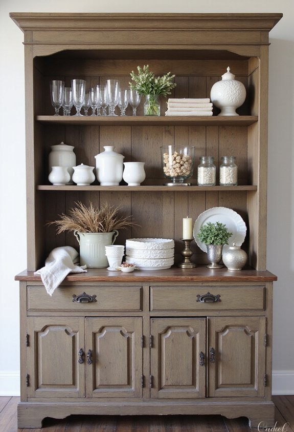 seasonally rotated dining room hutch
