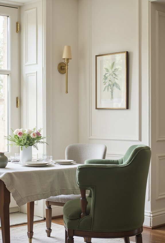 soft green accents calm decor