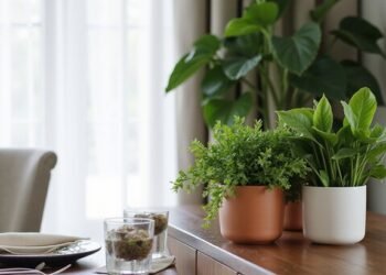 stylish planters elevate dining aesthetic