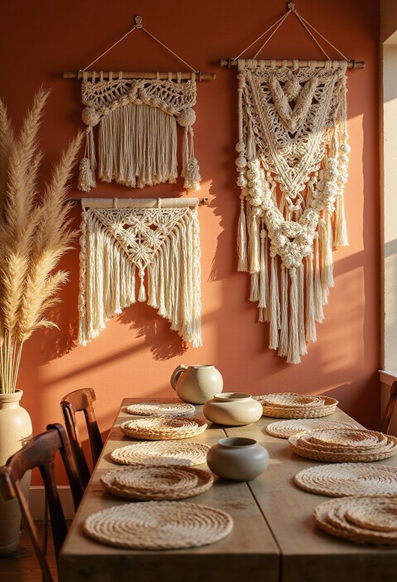 textured dimensional macram wall hangings