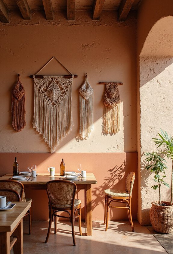 textured walls create bohemian visual interest