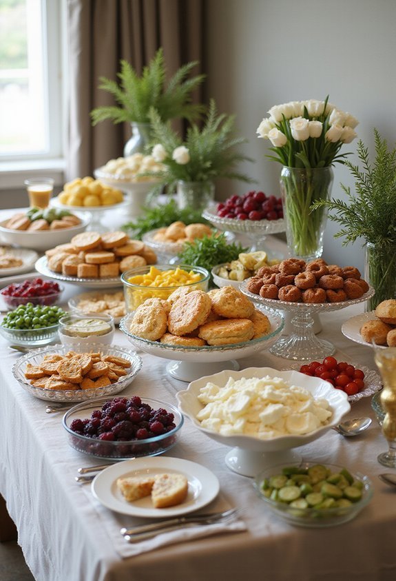 vibrant buffet color arrangement