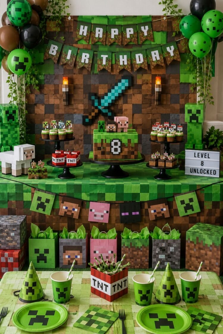 MINECRAFT BIRTHDAY PARTY DECORATIONS