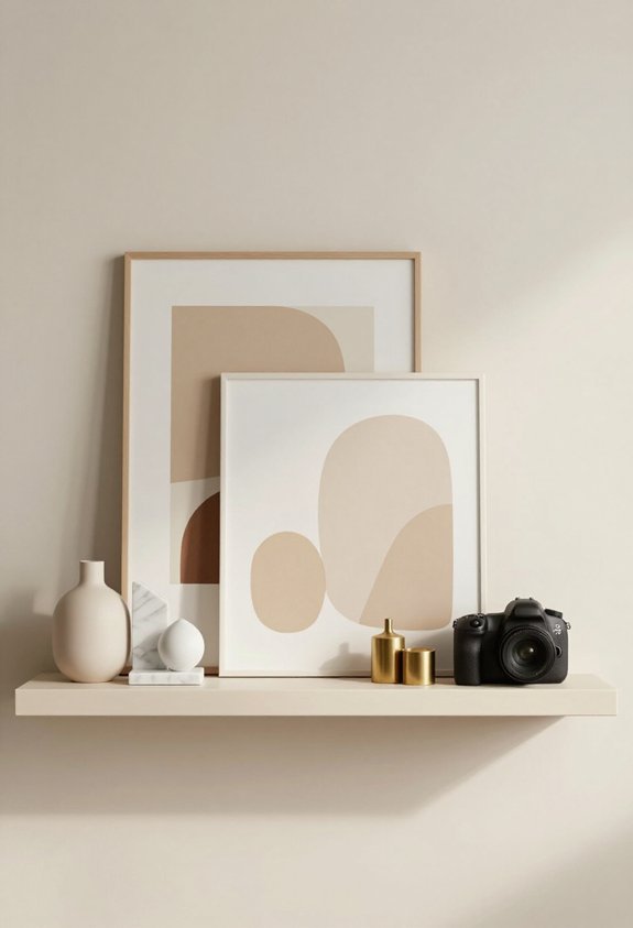 artwork enhances shelf design