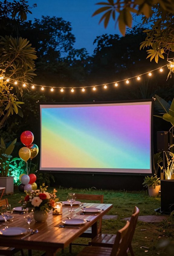 backyard movie night setup