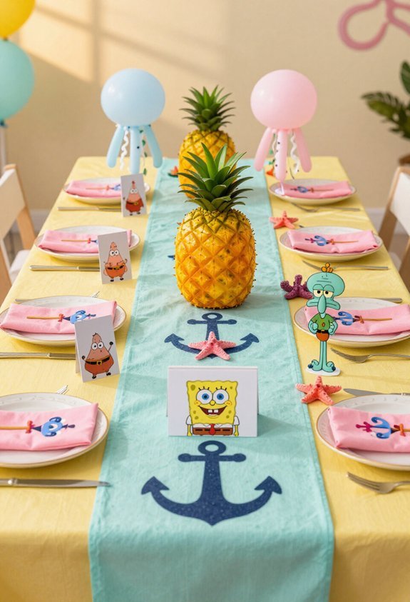 bikini bottom themed tablescapes