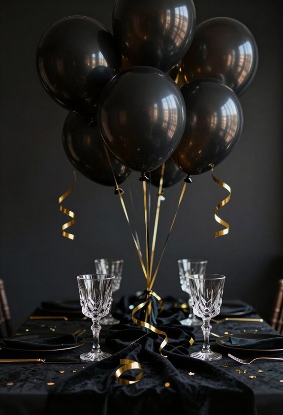 black decorations enhance parties