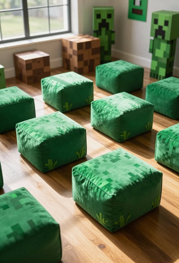 blocky cushion party decor