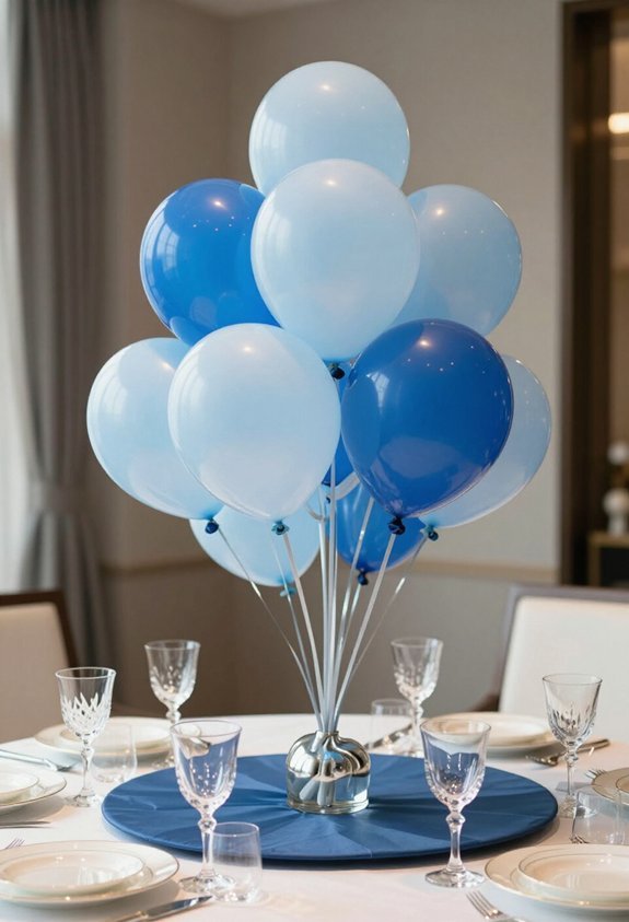 blue balloon table centerpieces