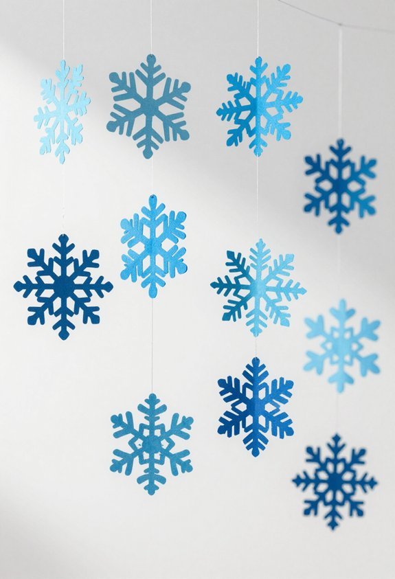 blue snowflake paper garlands