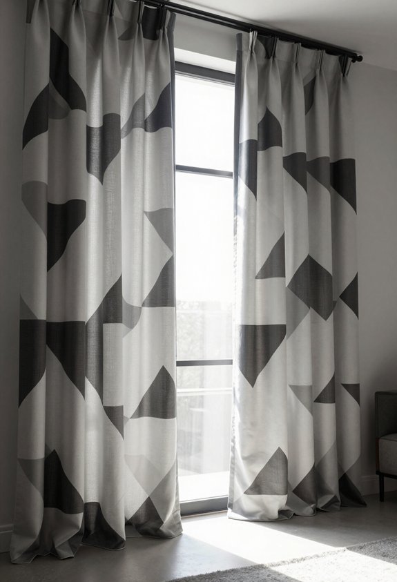 bold geometric curtain designs