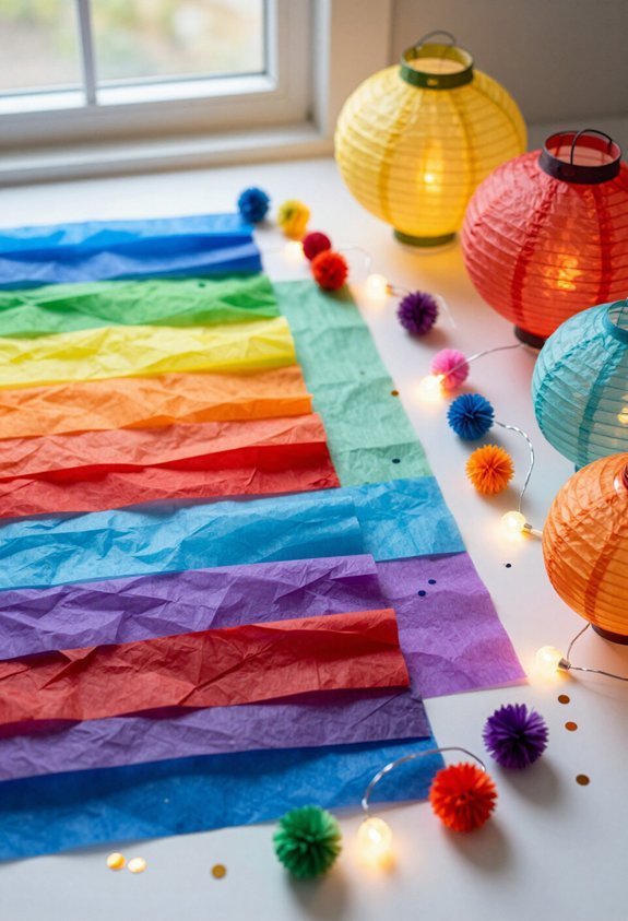 budget friendly rainbow decorations