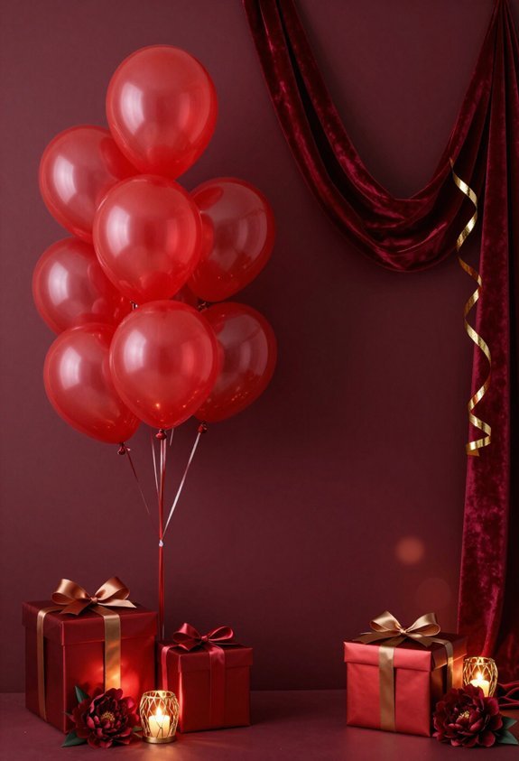 burgundy wall enhances elegance