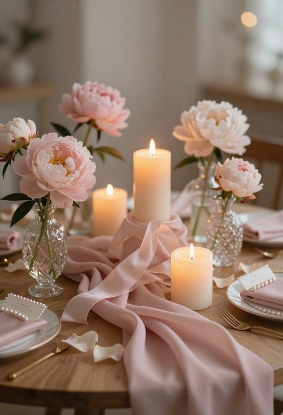 candlelit romantic table decor