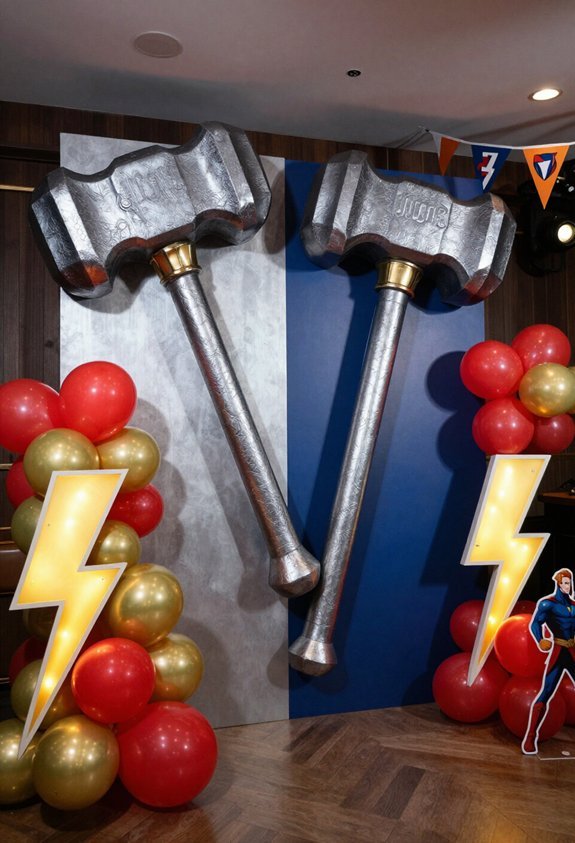 cardboard mjolnir wall decorations